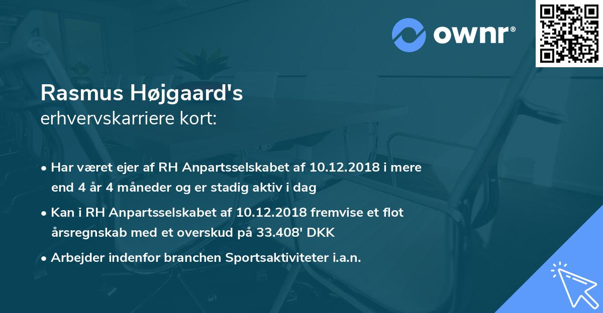 Rasmus Højgaard's erhvervskarriere kort
