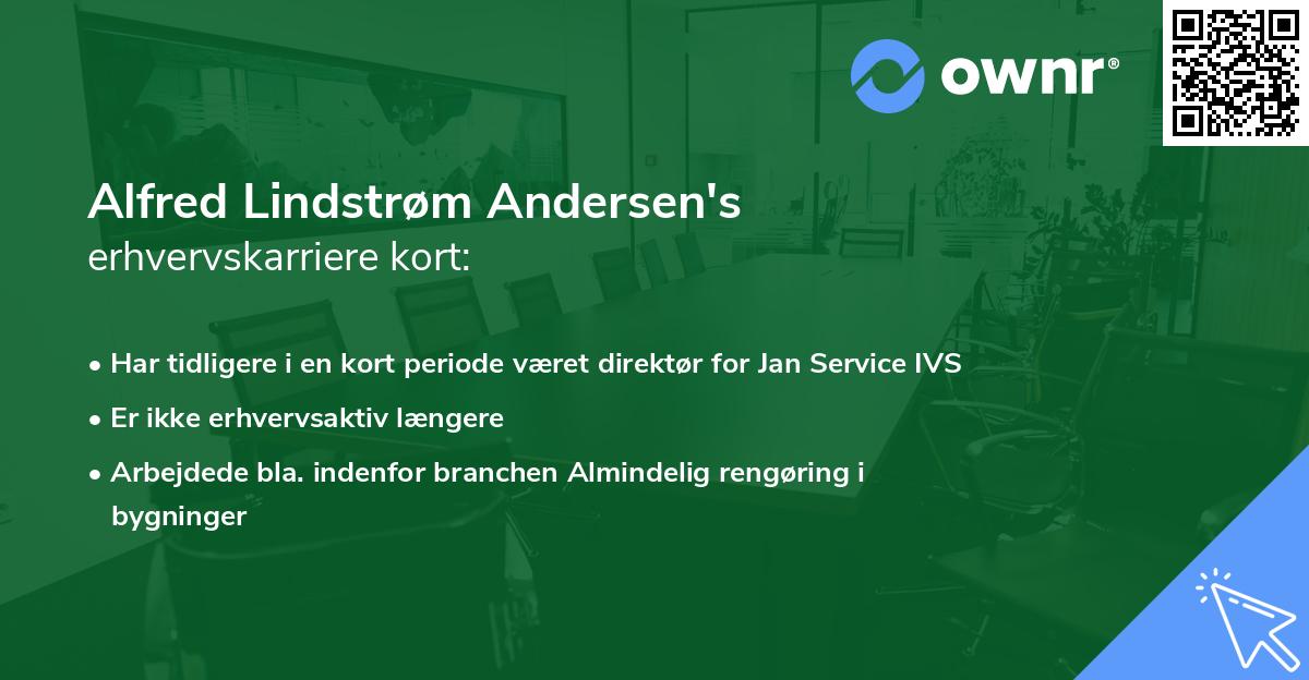 Alfred Lindstrøm Andersen's erhvervskarriere kort