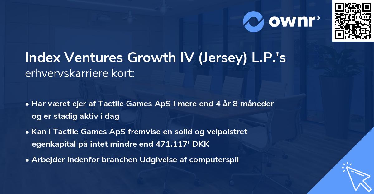 Index Ventures Growth IV (Jersey) L.P.'s erhvervskarriere kort