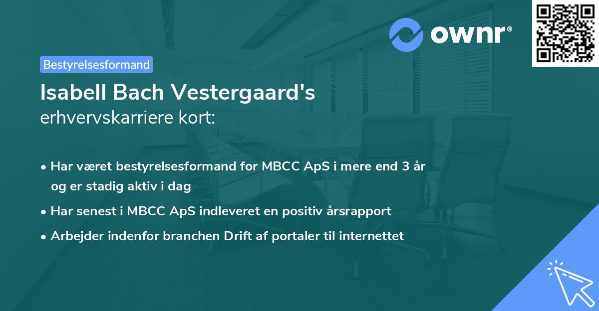 Isabell Bach Vestergaard's erhvervskarriere kort