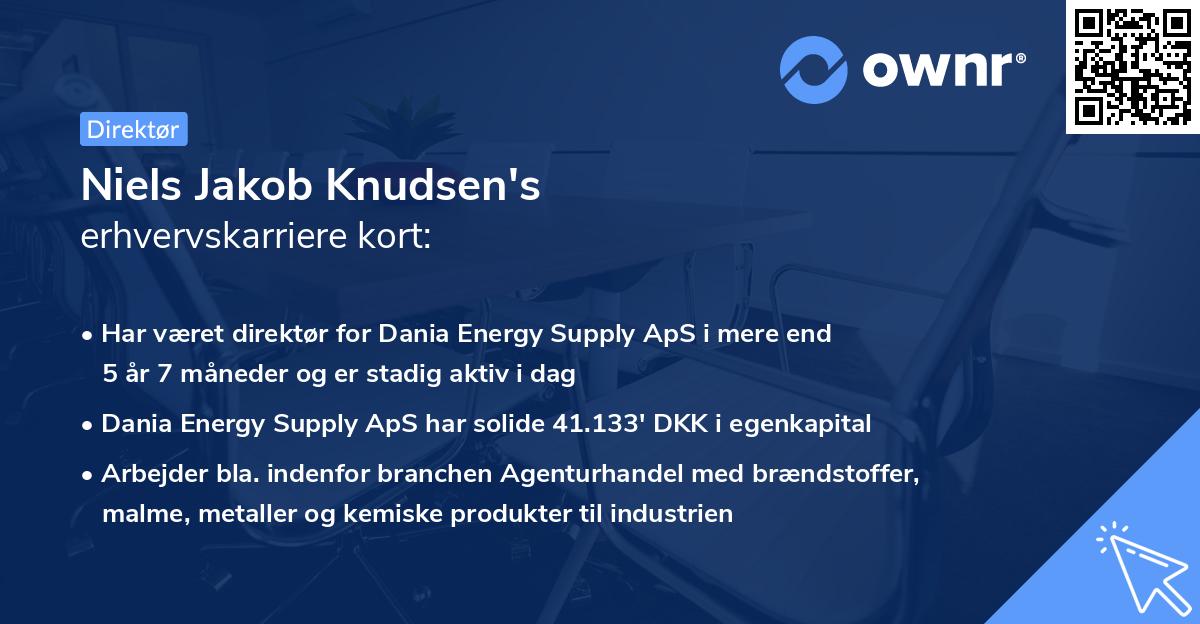 Niels Jakob Knudsen's erhvervskarriere kort