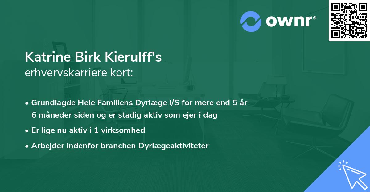 Katrine Birk Kierulff's erhvervskarriere kort