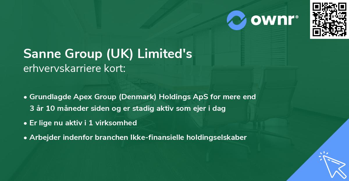 Sanne Group (UK) Limited's erhvervskarriere kort