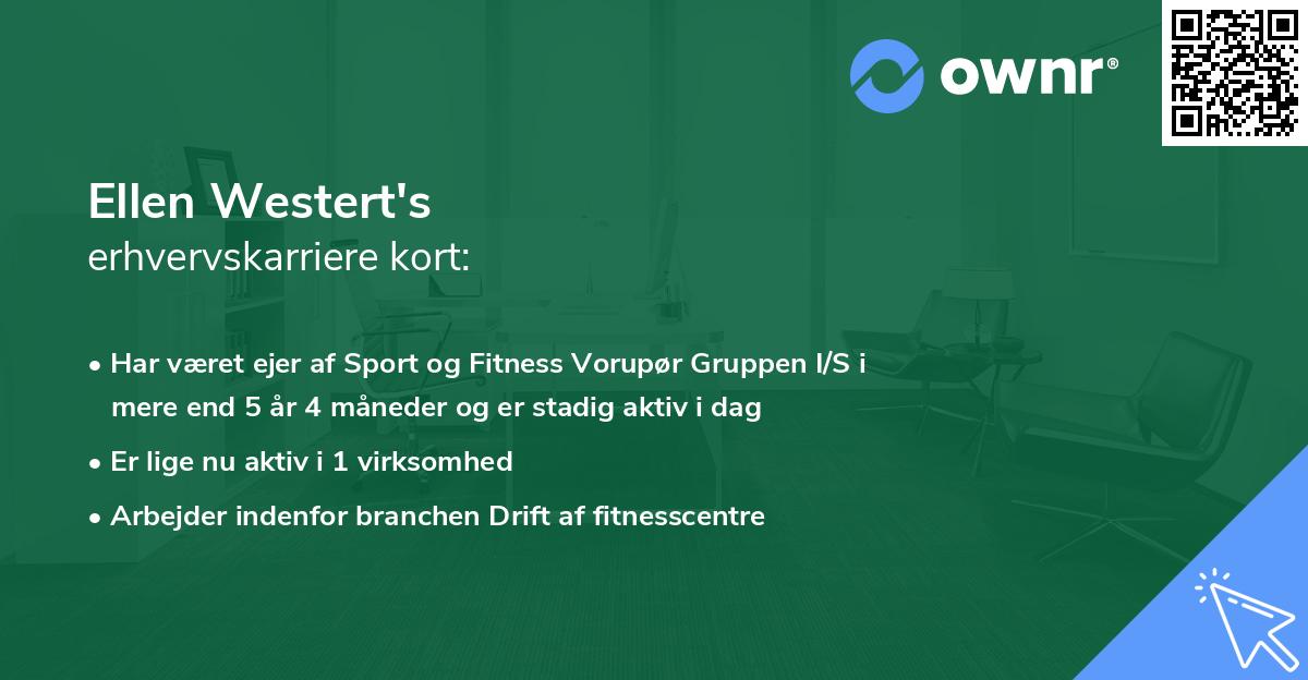 Ellen Westert's erhvervskarriere kort
