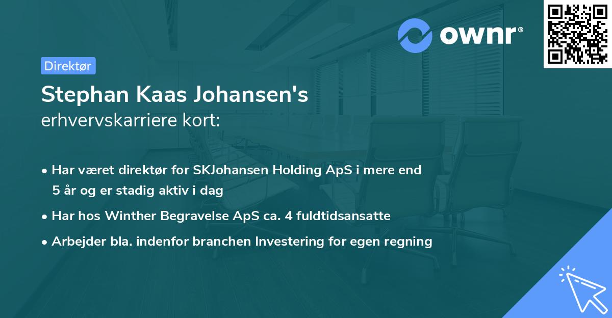 Stephan Kaas Johansen's erhvervskarriere kort