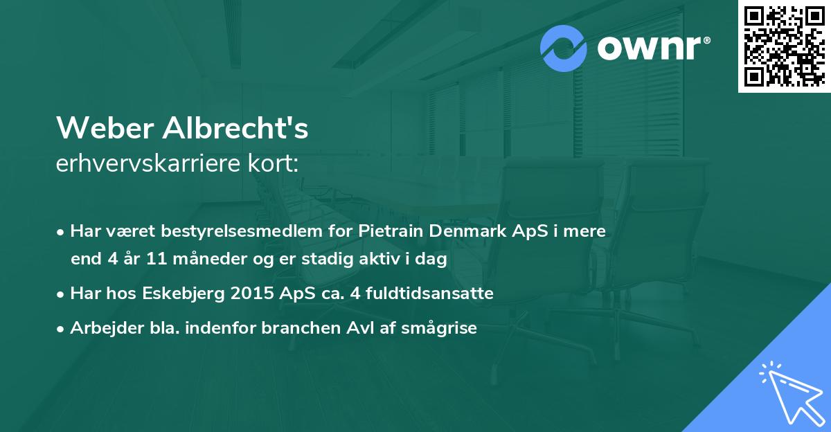 Weber Albrecht's erhvervskarriere kort