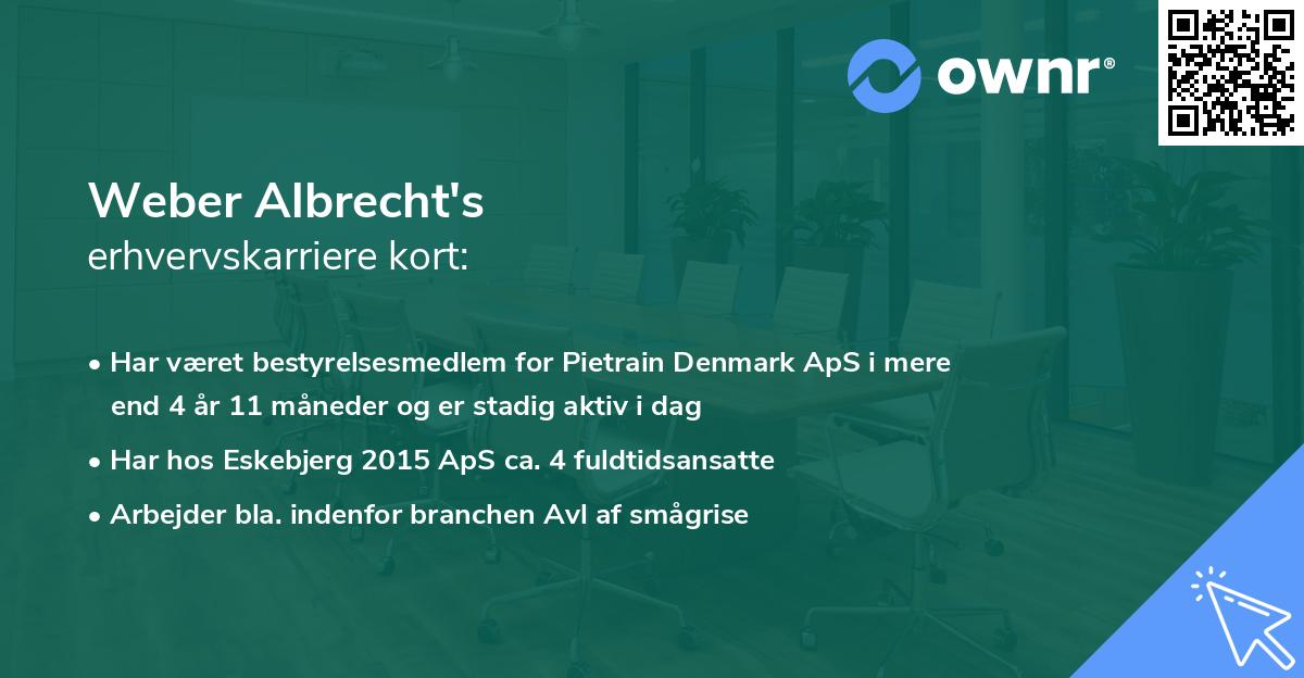 Weber Albrecht's erhvervskarriere kort