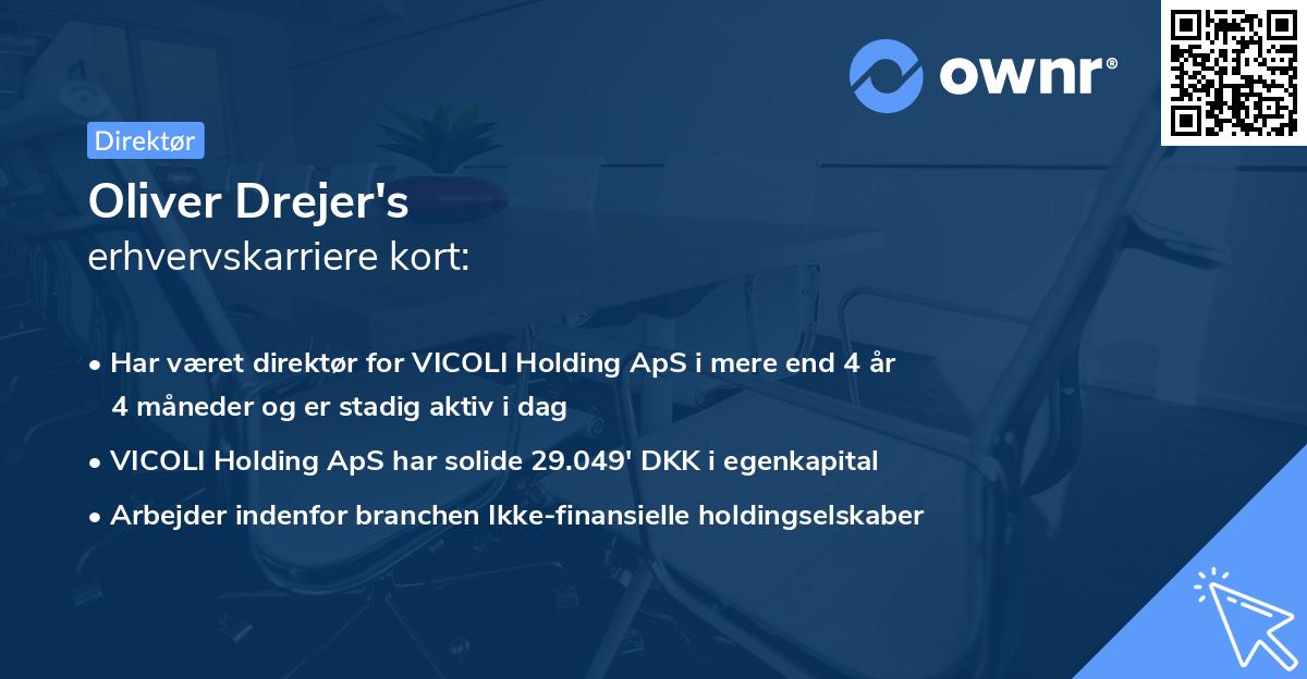 Oliver Drejer's erhvervskarriere kort