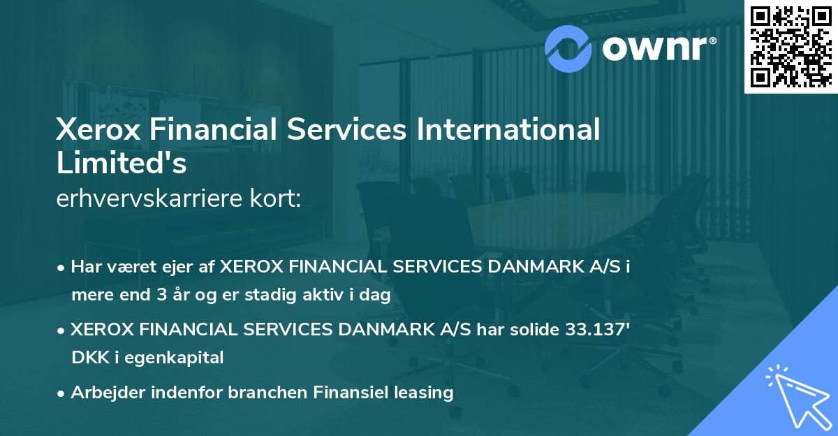 Xerox Financial Services International Limited's erhvervskarriere kort