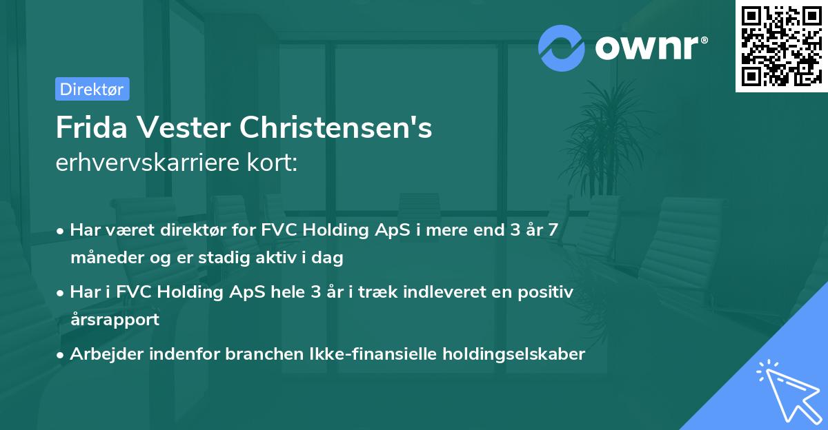 Frida Vester Christensen's erhvervskarriere kort