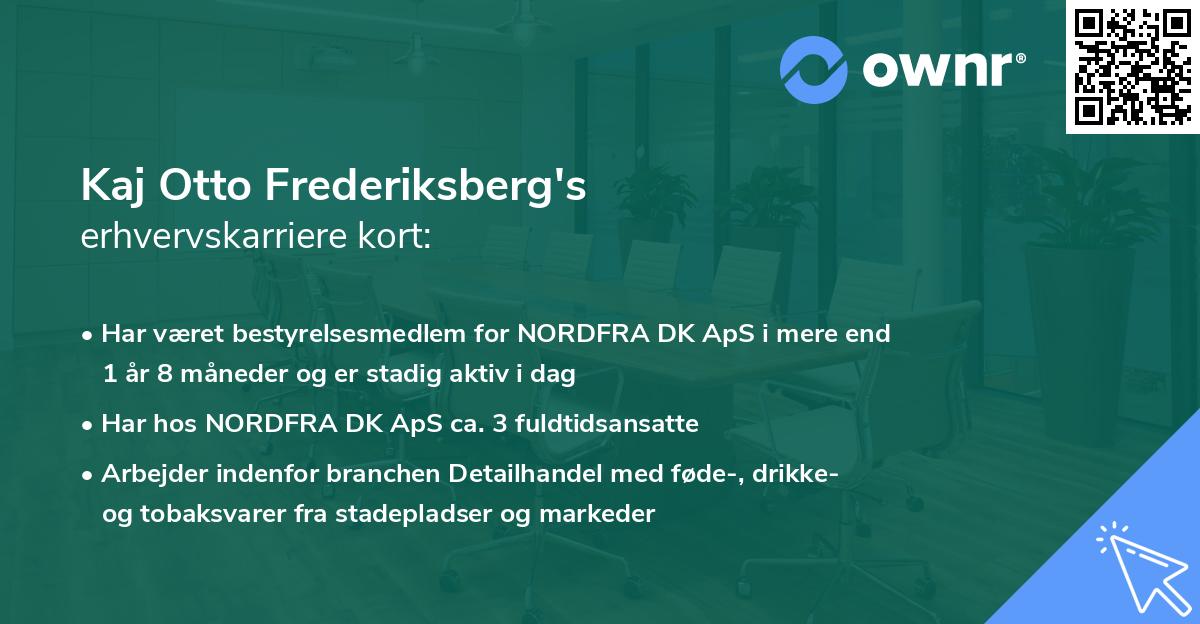 Kaj Otto Frederiksberg's erhvervskarriere kort