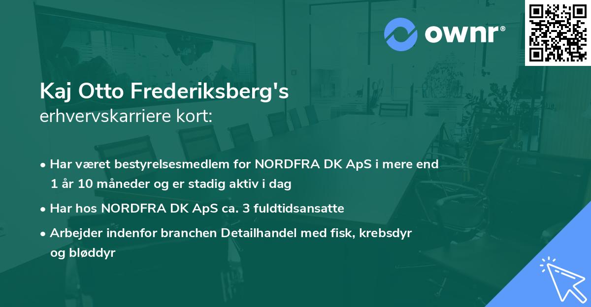 Kaj Otto Frederiksberg's erhvervskarriere kort