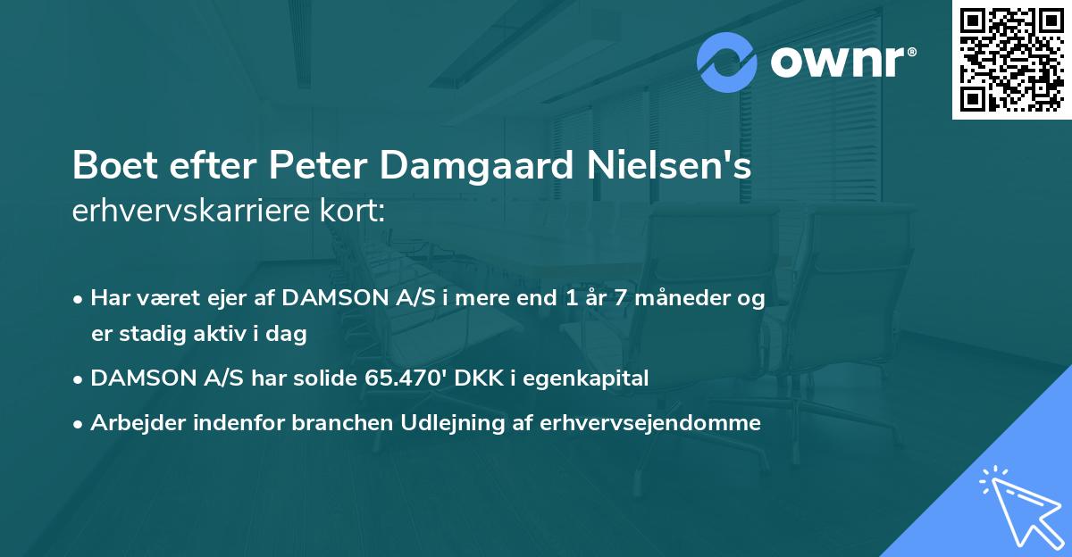 Boet efter Peter Damgaard Nielsen's erhvervskarriere kort