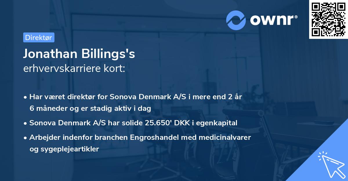 Jonathan Billings's erhvervskarriere kort