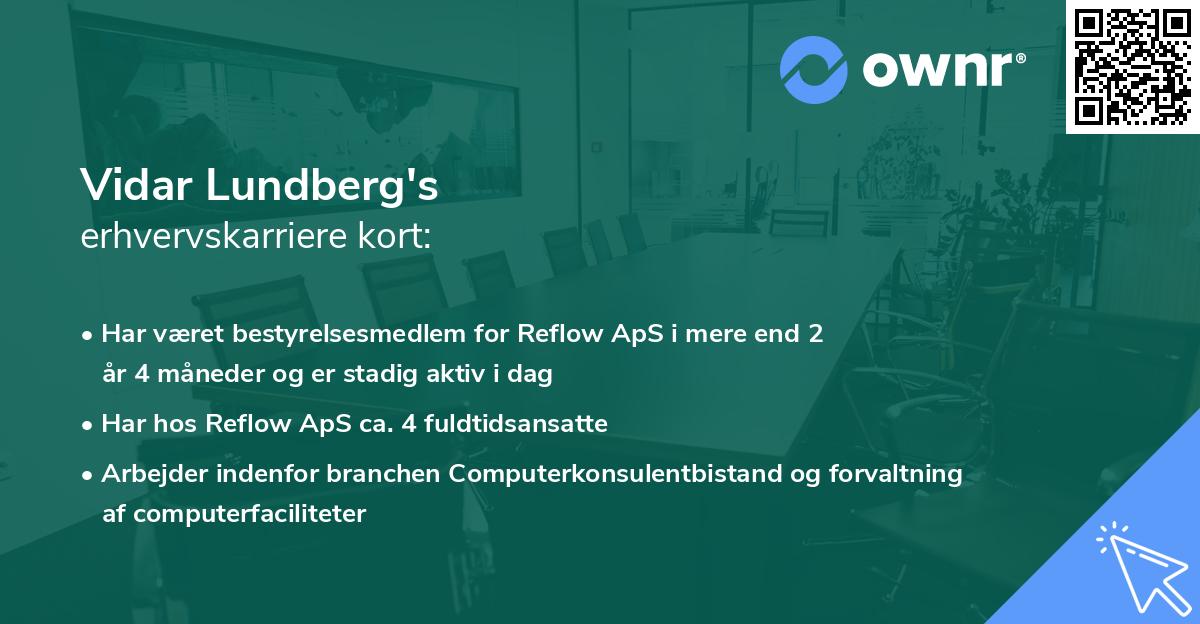Vidar Lundberg's erhvervskarriere kort
