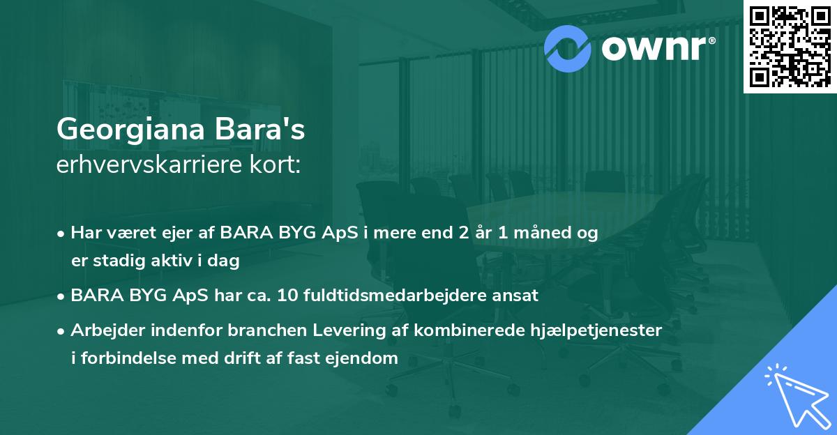 Georgiana Bara's erhvervskarriere kort