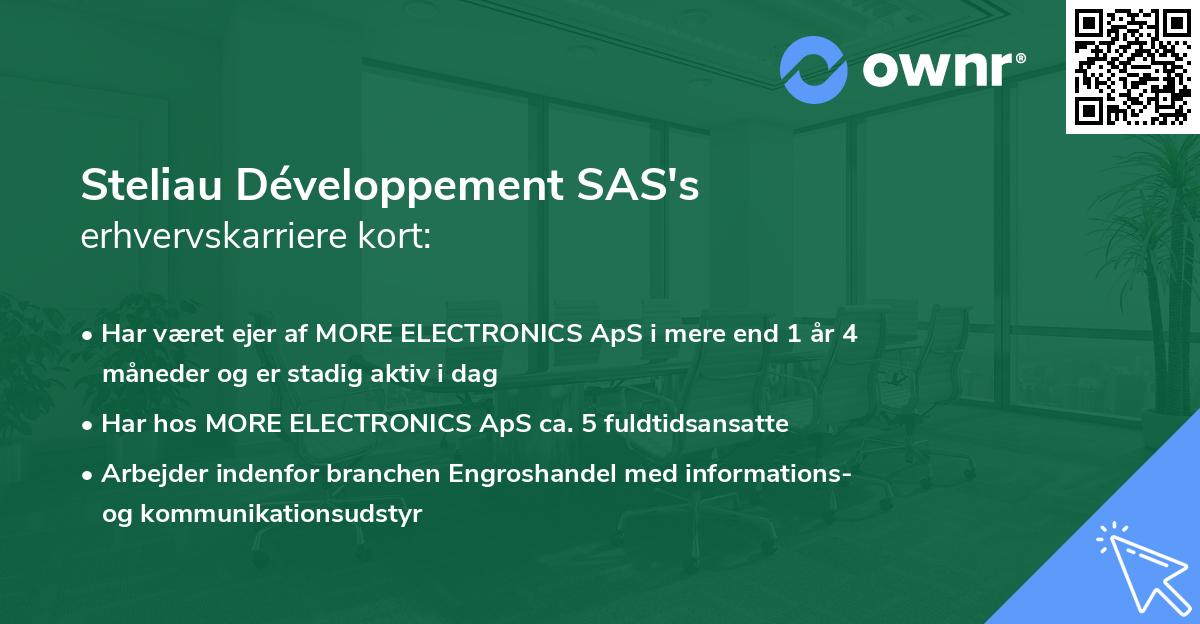 Steliau Développement SAS's erhvervskarriere kort