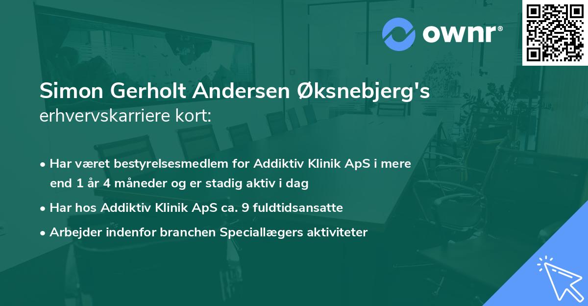 Simon Gerholt Andersen Øksnebjerg's erhvervskarriere kort