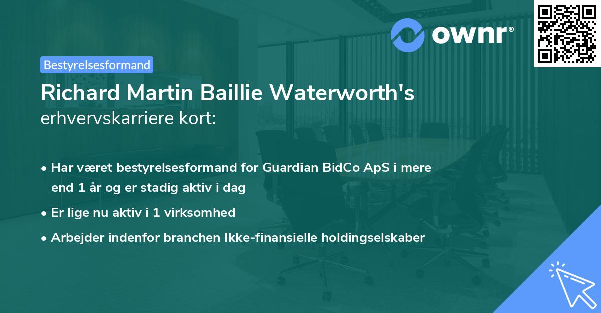 Richard Martin Baillie Waterworth's erhvervskarriere kort