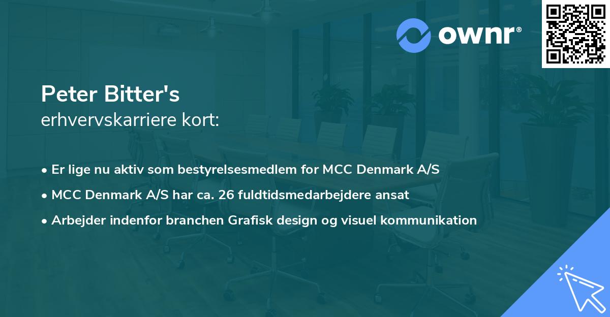 Peter Bitter's erhvervskarriere kort