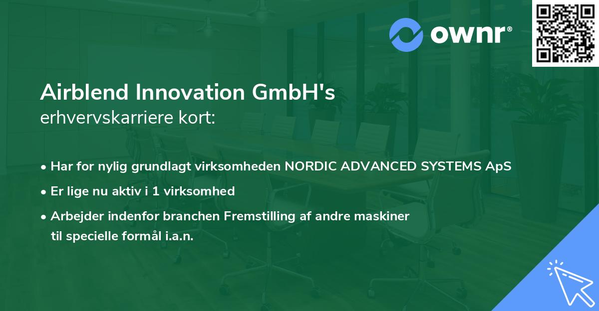 Airblend Innovation GmbH's erhvervskarriere kort