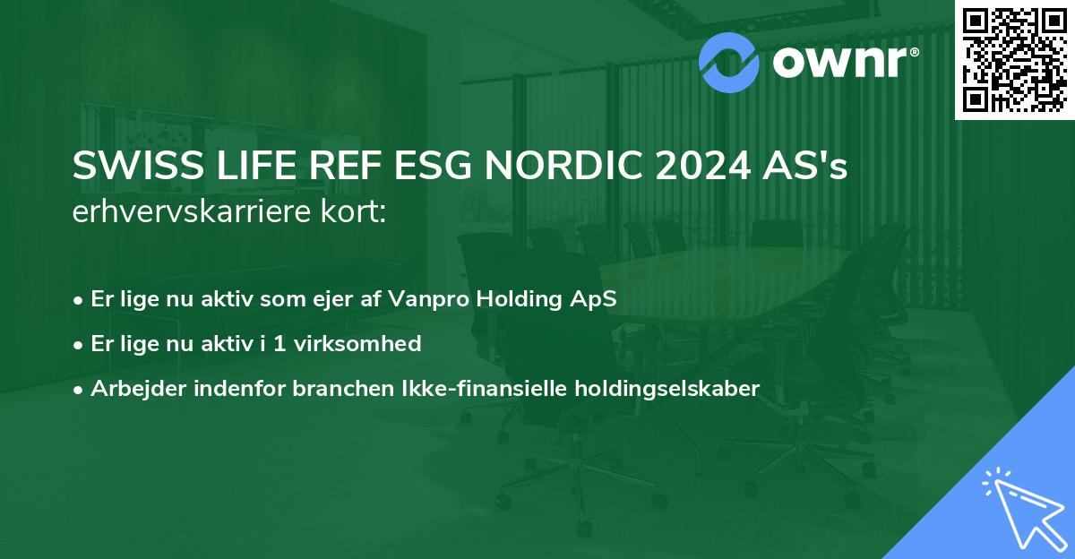 SWISS LIFE REF ESG NORDIC 2024 AS's erhvervskarriere kort