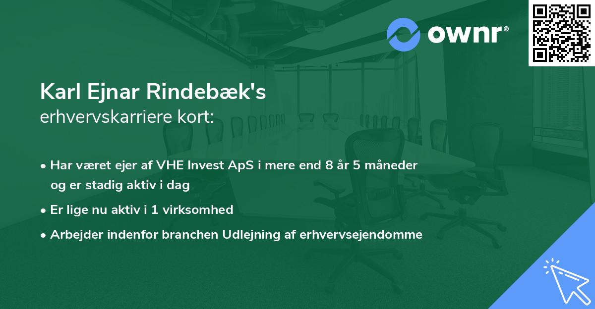 Karl Ejnar Rindebæk's erhvervskarriere kort