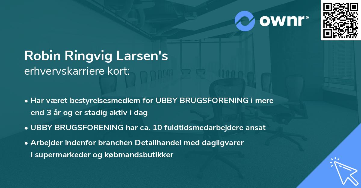 Robin Ringvig Larsen's erhvervskarriere kort