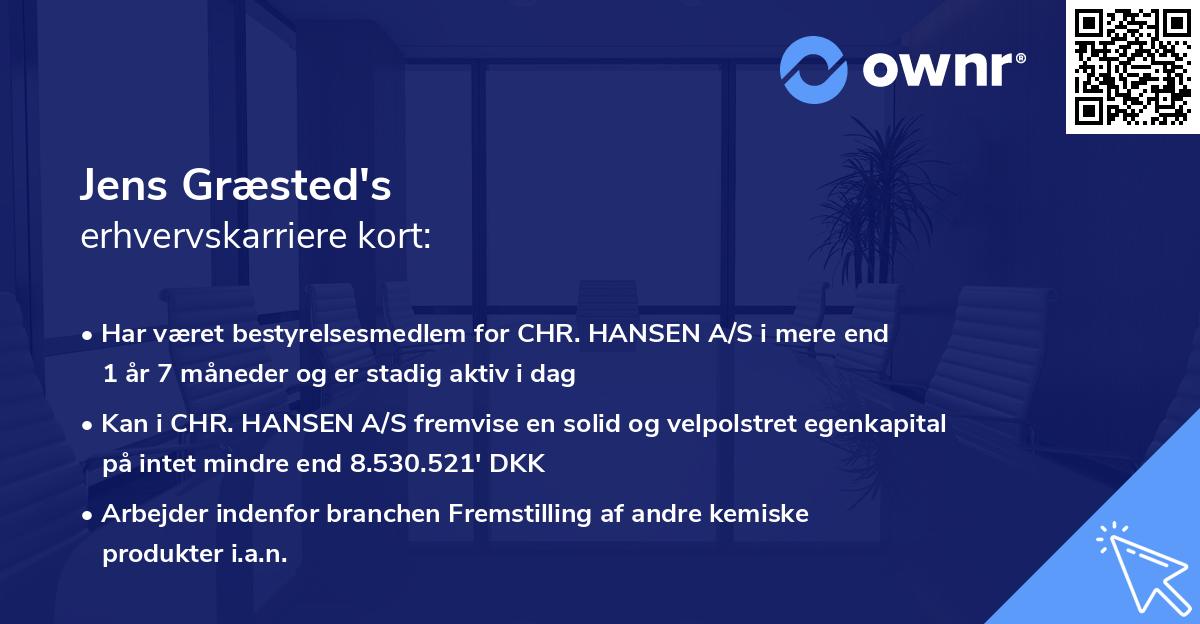 Jens Græsted's erhvervskarriere kort