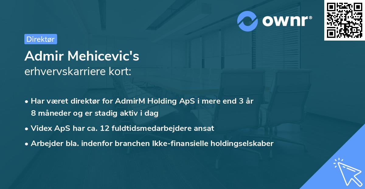 Admir Mehicevic's erhvervskarriere kort