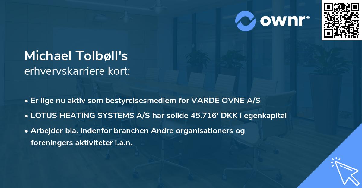 Michael Tolbøll's erhvervskarriere kort