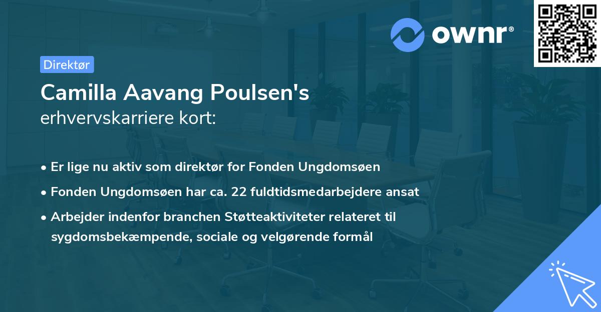 Camilla Aavang Poulsen's erhvervskarriere kort