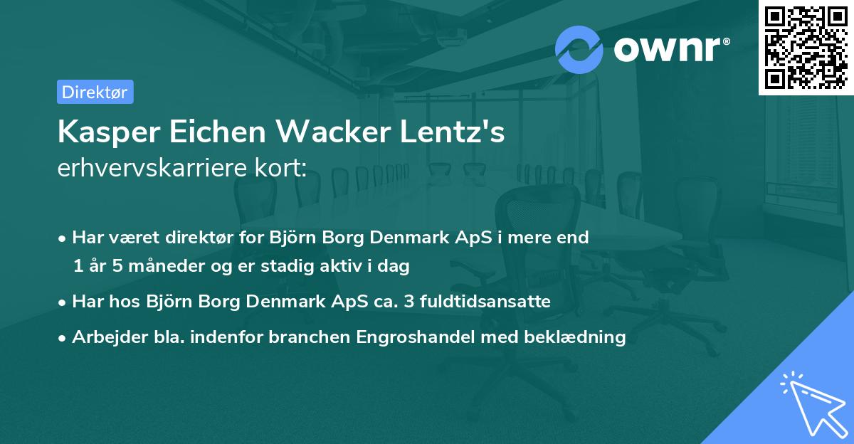 Kasper Eichen Wacker Lentz's erhvervskarriere kort