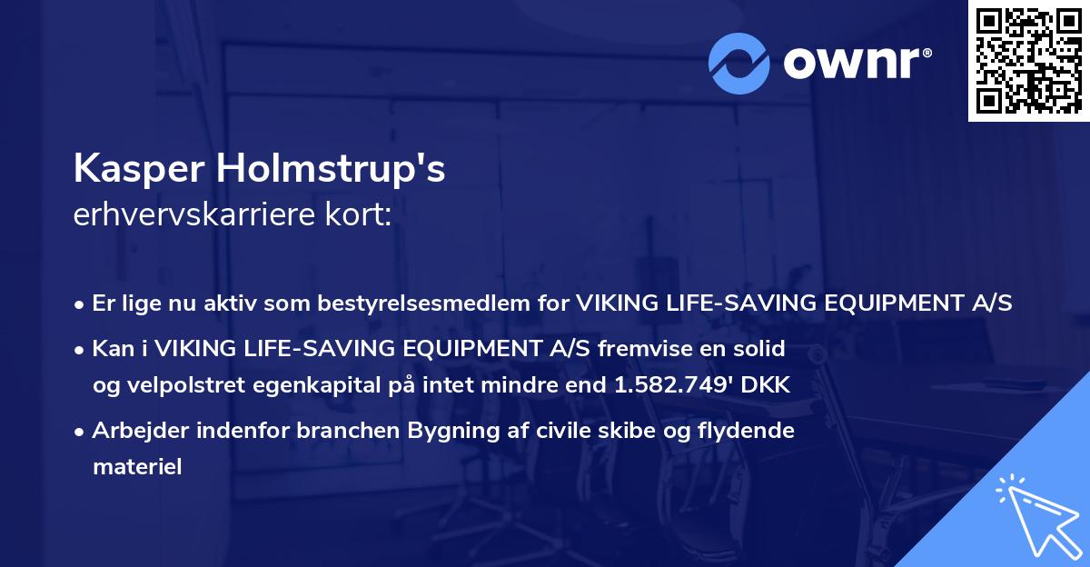 Kasper Holmstrup's erhvervskarriere kort