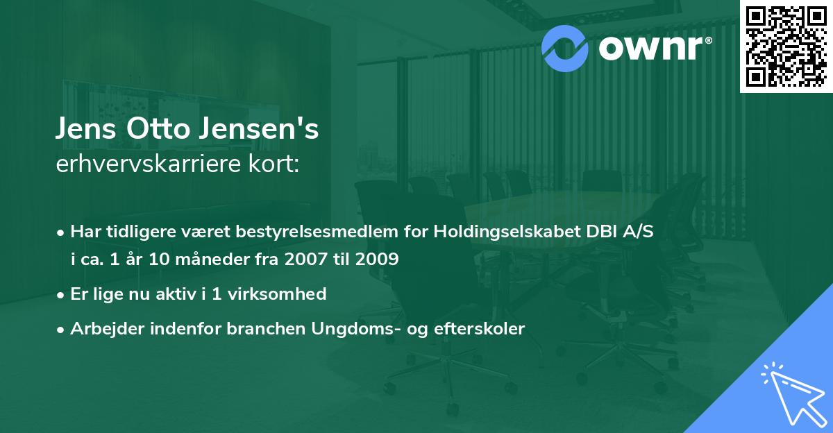 Jens Otto Jensen's erhvervskarriere kort