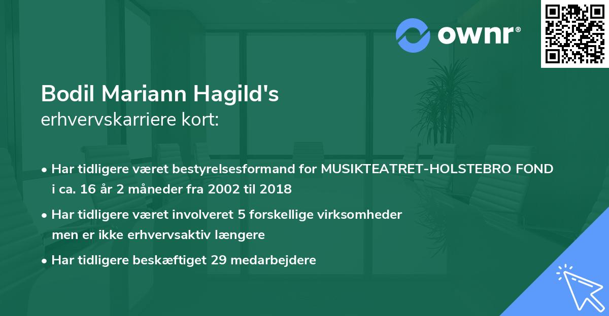 Bodil Mariann Hagild's erhvervskarriere kort