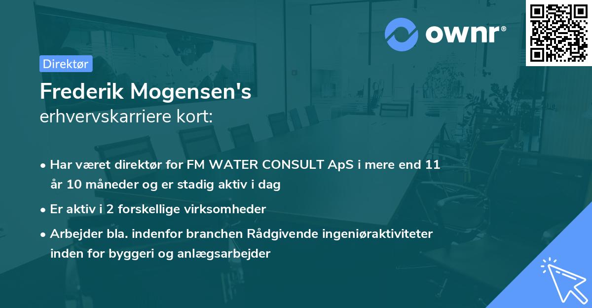 Frederik Mogensen's erhvervskarriere kort