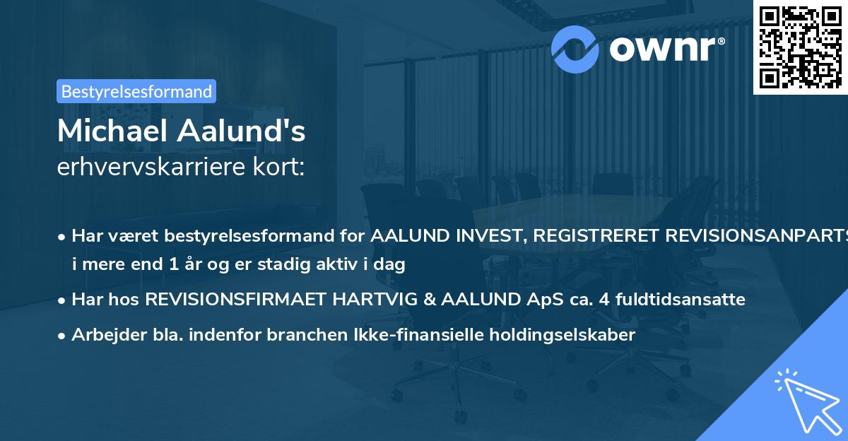 Michael Aalund's erhvervskarriere kort
