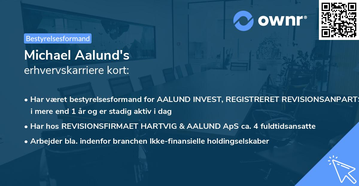 Michael Aalund's erhvervskarriere kort
