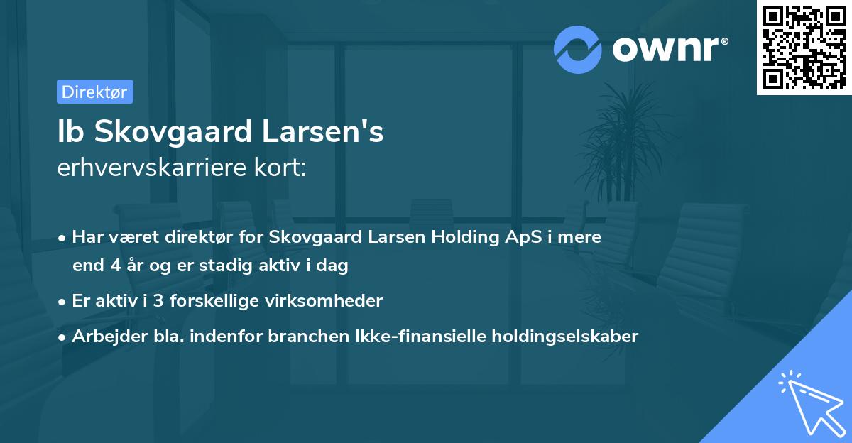 Ib Skovgaard Larsen's erhvervskarriere kort