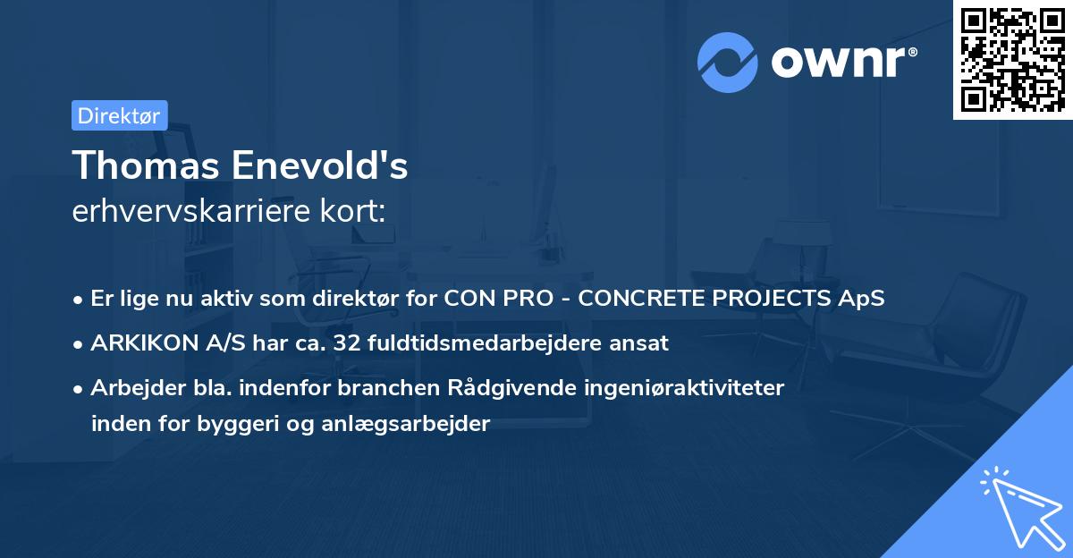 Thomas Enevold's erhvervskarriere kort