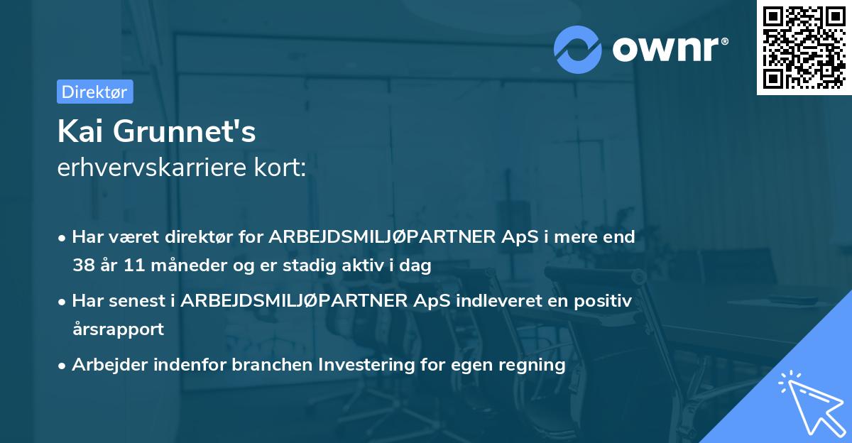 Kai Grunnet's erhvervskarriere kort