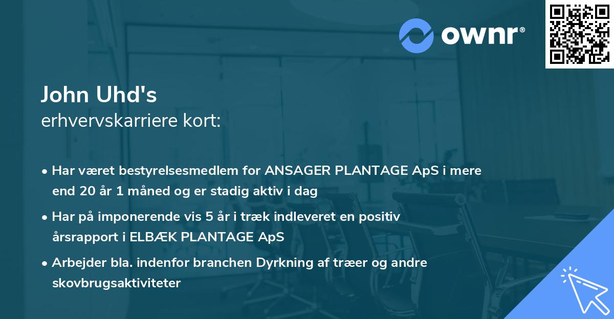 John Uhd's erhvervskarriere kort