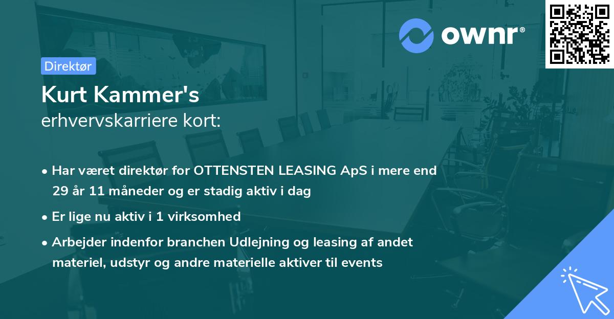 Kurt Kammer's erhvervskarriere kort