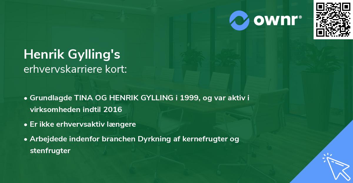 Henrik Gylling's erhvervskarriere kort