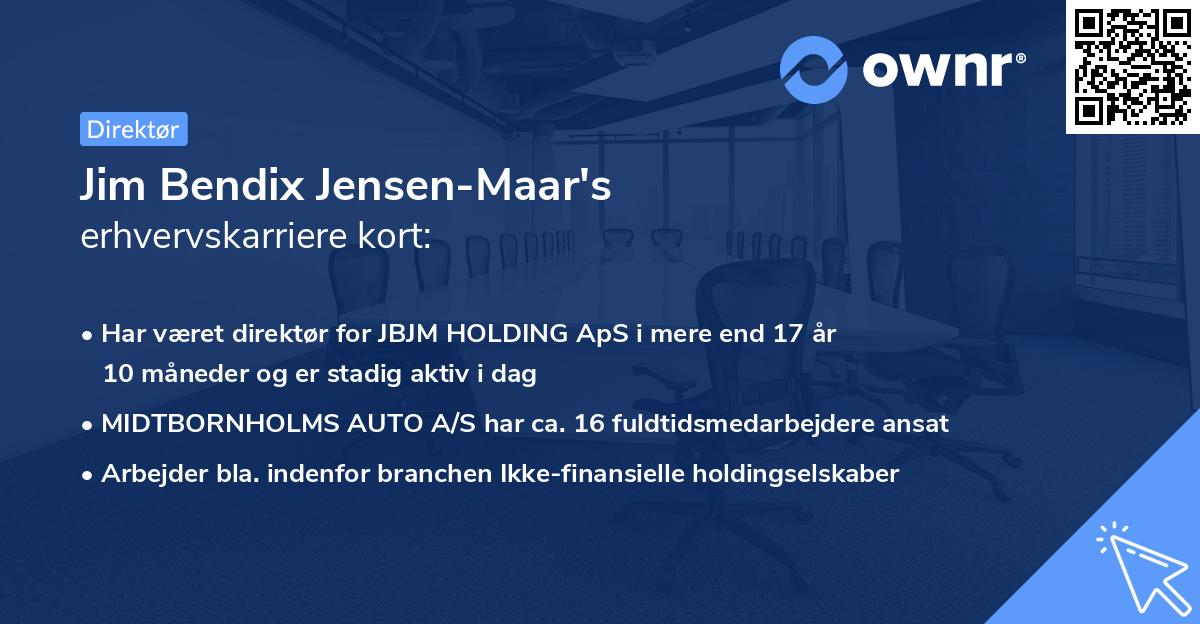 Jim Bendix Jensen-Maar's erhvervskarriere kort
