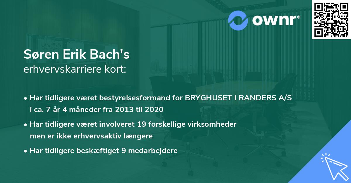Søren Erik Bach's erhvervskarriere kort