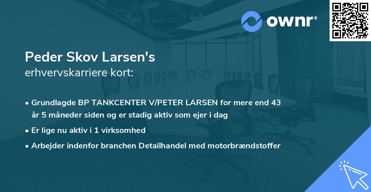 Peder Skov Larsen's erhvervskarriere kort