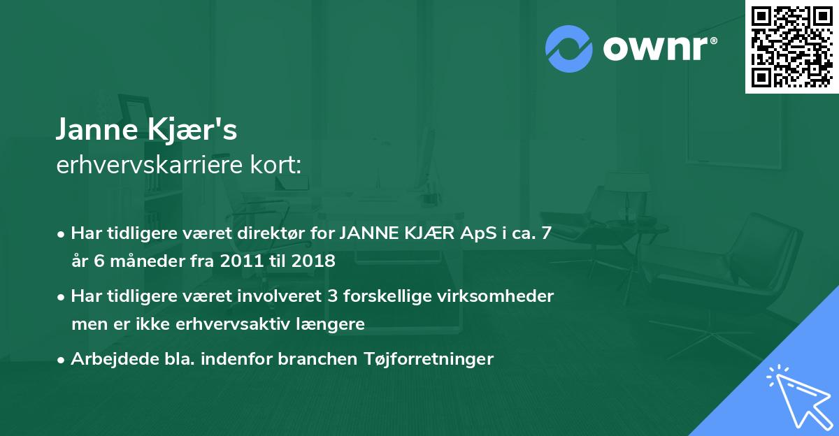 Janne Kjær's erhvervskarriere kort