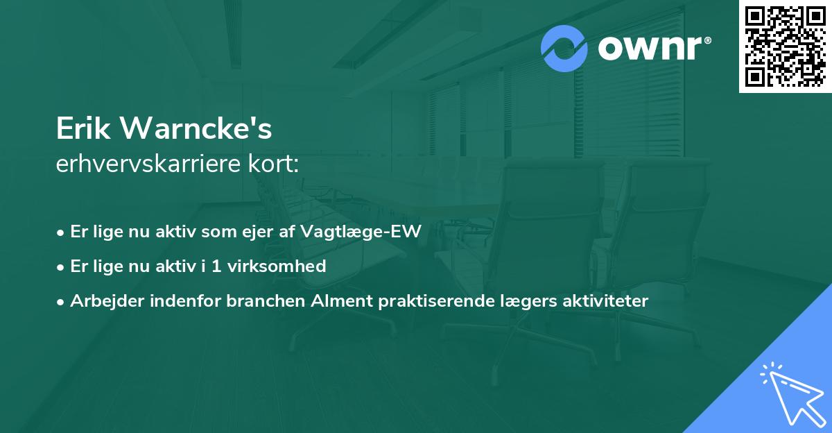 Erik Warncke's erhvervskarriere kort